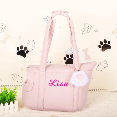 Custom Name Pet Carrier Bag, Soft and Breathable Carrying Tote Bag for Small Dogs and Puppies, Outdoor Bag, Gift for Dog/Cat Mom/Pet Lovers/Owners