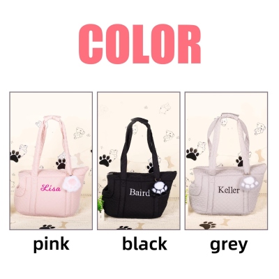 Custom Name Pet Carrier Bag, Soft and Breathable Carrying Tote Bag for Small Dogs and Puppies, Outdoor Bag, Gift for Dog/Cat Mom/Pet Lovers/Owners