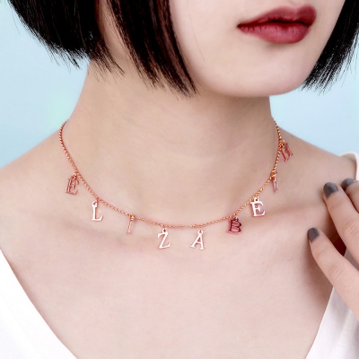 Personalized Name Choker in Rose Gold