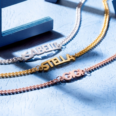Personalized Bold Curb Chain Name Bracelet
