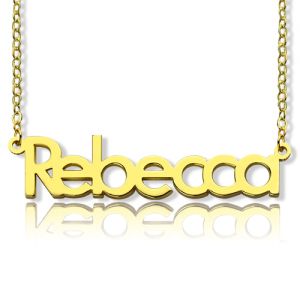 Solid Gold Rebecca Style Name Necklace-10K/14k/18K