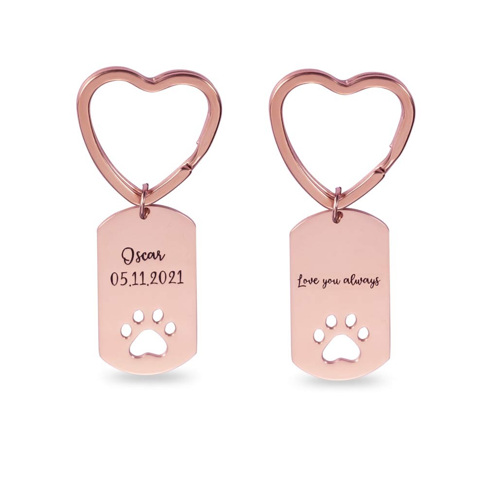 personalized pet lover keychain