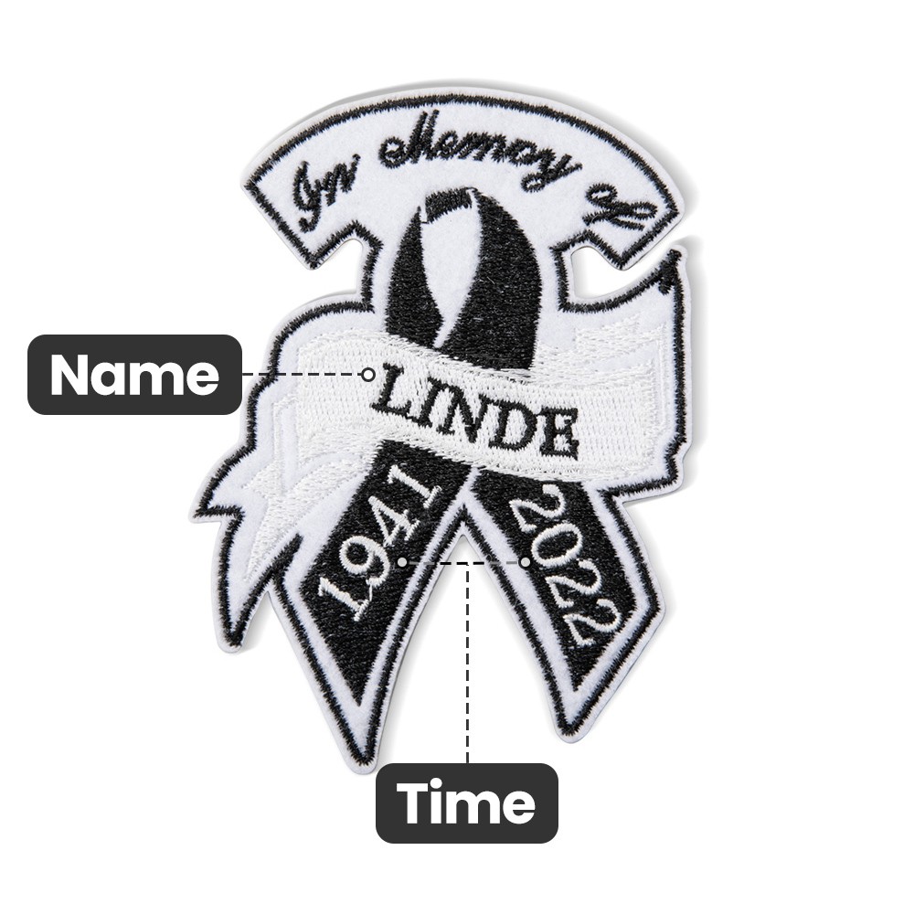 Personalized Embroidered Patch, Custom Memorial Ribbon, In Memory Biker Patch, Patch for Denim, Leather Jackets and Vests, Gift for Family/Friends