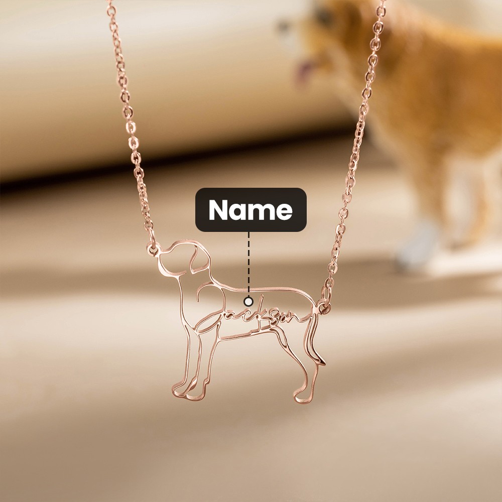 Custom 1-4 Dog Cat Breed Silhouette Necklace with Name, Animal Memorial Jewelry, Pet Memorial/Loss Gift for Women/Pet Lover
