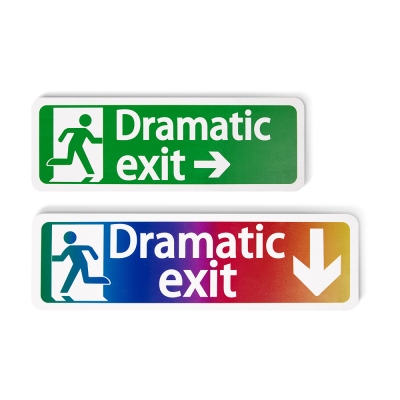 Colorful Dramatic Exit Wooden Sign, Wall Art for Studio/Home Decoration, Funny Party Hallway Favor, Gift for Drama Lover/Teenager/Friends