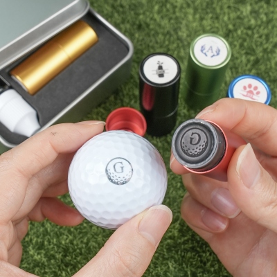 Personalized Golf Ball Stamp with Box & Ink, Custom Golf Ball Marker, Golf Accessories, Birthday/Father's Day Gift for Golf Lovers/Players/Team