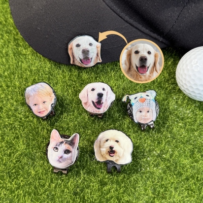 Custom Golf Marker with Photo, Picture Golf Ball Marker Magnetic Hat Clip, Golf Accessory, Christmas/Father's Day Gift for Golf Lovers/Father/Him