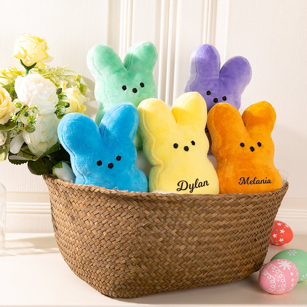 Personalized Name Easter Peeps Bunny Plush Doll
