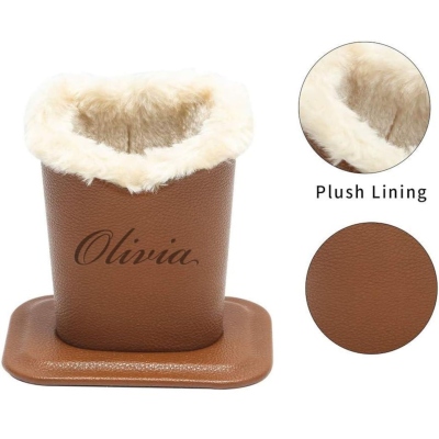 Porte-lunettes en cuir personnalisé avec doublure en peluche, support pour lunettes/lunettes de soleil/téléphone avec nom personnalisé, joli organiseur de bureau, cadeau d'anniversaire pour elle/lui