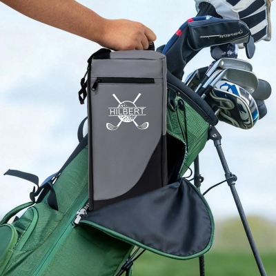 Personalized Name Golf Cooler Bag, Insulated 6-Can Beer Sleeve, Golf Accessory, Birthday/Father's Day/Wedding Gift for Groomsmen/Golf Lovers/Players