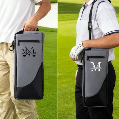 Personalized Name Golf Cooler Bag, Insulated 6-Can Beer Sleeve, Golf Accessory, Birthday/Father's Day/Wedding Gift for Groomsmen/Golf Lovers/Players