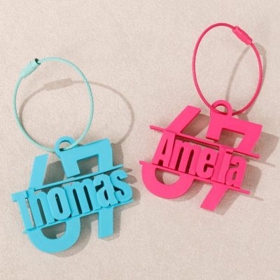 Personalized 67 Six Seven Keychain with Name, 3D Printed Backpack Charm, Eclipse Holiday Keepsake, Birthday Gift for Children/Teens/Meme Enthusiasts