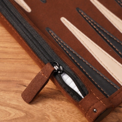 Personalized Leather Backgammon Set with Name, Vintage Travel Portable Roll-Up Board, Game Night Accessories, Birthday Gift for Chess Lovers/Groomsmen