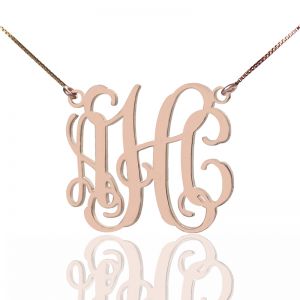 Personalized Rose Gold Monogram Pendant Necklace