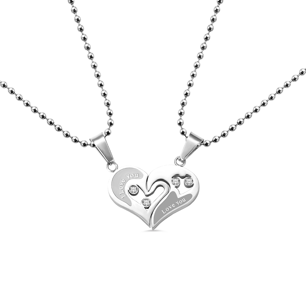 Custom-built Shareable Couple's Heart Necklace