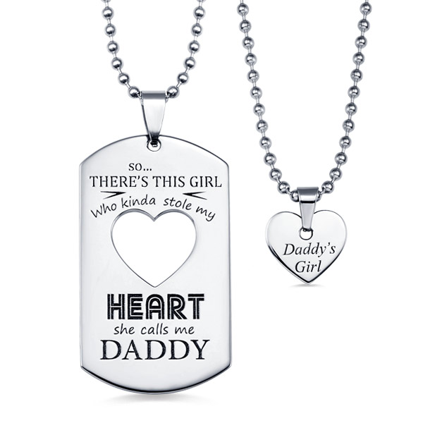 Personalized Couples Dog Tag Necklace 