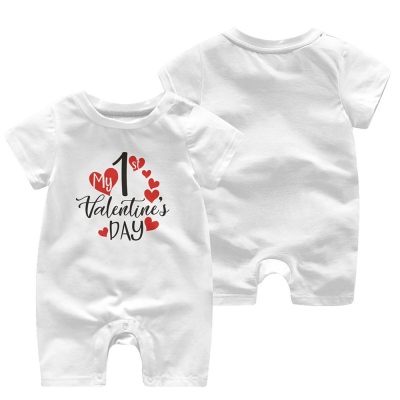 Short Sleeve Baby Suit, Cotton Baby Suit, My 1st Mother's Day/Father's Day/Birthday Baby Suit, Gift for Babies/Newborn/Infant/Kids