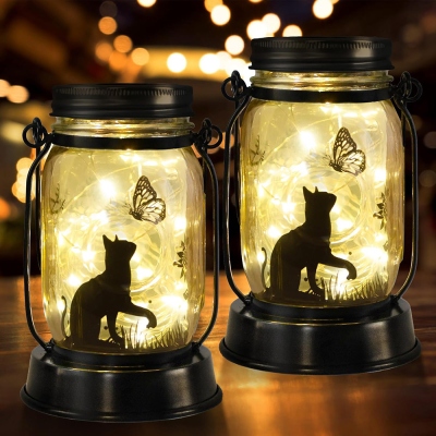 Pet Solar Lantern, Pet Lover Gift, Christmas Cat Gift for Women, Mom, Grandma, Pet Memorial Lantern with Stake, Suitable for Yard Lawn Terrace Garden