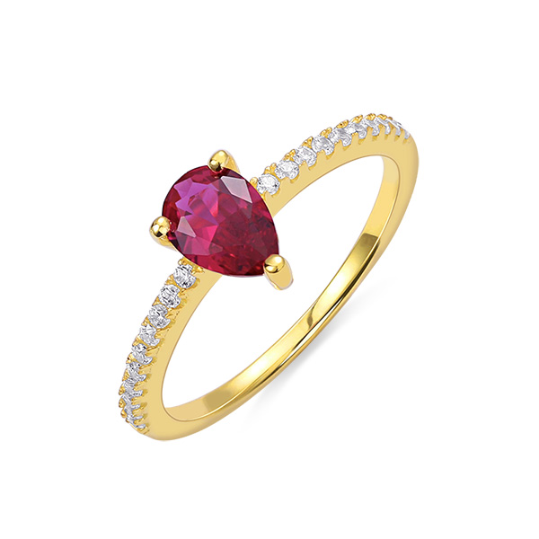Water Drop Birthstone Ring in Gold