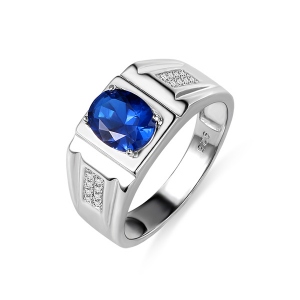 Classic Oval Ring with Birthstone Gift for Men