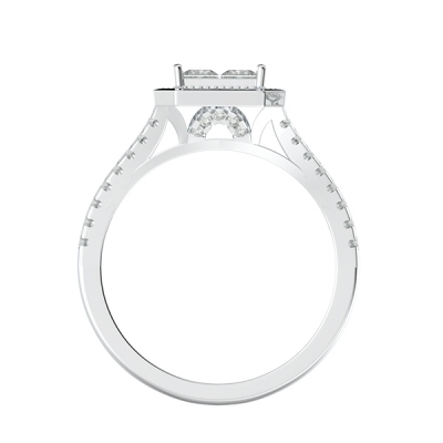 Princess Cluster Engagement Ring