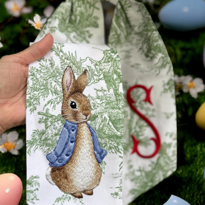 Personalisierter Monogramm-Peter-Rabbit-Osterkranzgürtel