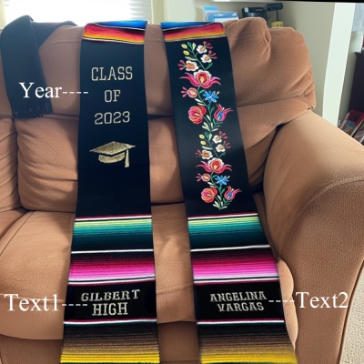 Personalized Mexico Graduation Stole Class of 2024, Mexican Graduation Sash, High School College University Custom Graduation Gifts