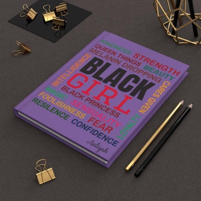 💖Buy 2 Free Shipping💖Custom Black Girl Journal with Name, Affirmation Journal, Self Love Journal, Black Owned Shop, Gift for Black Girl, Personal Journal