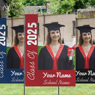 Personalized Graduation Flag - Custom Class of 2025 Grad Garden Flag, Senior Yard Sign, Graduation Season Gift