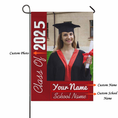 Personalized Graduation Flag - Custom Class of 2025 Grad Garden Flag, Senior Yard Sign, Graduation Season Gift