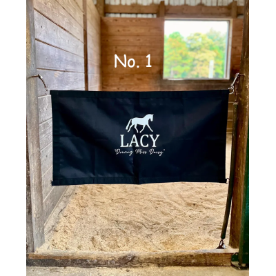 Custom Horse Stall Guard – 12x12 Vinyl Design, 41” D-Ring Width – Custom Equestrian Decor