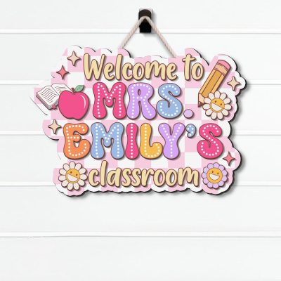 Personalized 3D Teacher Door Sign, Teacher Appreciation Gift, Classroom Decor, 3D Teacher Name Sign, Class Welcome Sign, Teacher Gifts