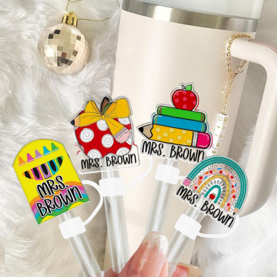 Teacher Straw Topper, Cute Teacher Gifts, Personalized Name Gift For Teacher, Stanley Straw Cover, Teacher Appreciation Gift, Stanley Accessories