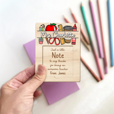 Teacher Gifts, Personalized Teacher Name Sticky Note Holder, Teacher Note Holder, Teacher Gift For Desk, Thank You Gift, Back To School