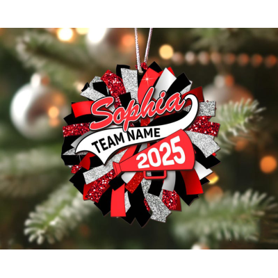 Custom Cheerleader Girl Ornament, Personalized Cheer Team Ornament, Cheerleading Christmas Gift, Senior Night Keepsake, Cheer Squad 2025