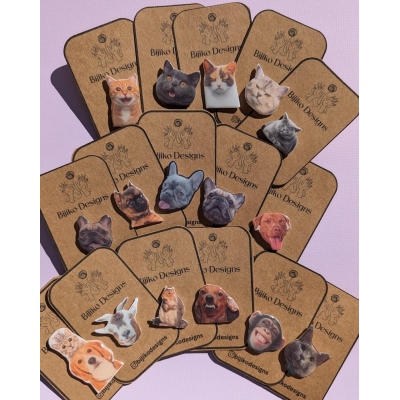 Custom Pins, Personalized Pin, Custom Portrait Pins, Lapel Pins, Plastic Pins, Pet Pins, Cartoon Pins, Logo Pins, Unique Gift