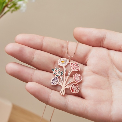 birthday flower necklace
