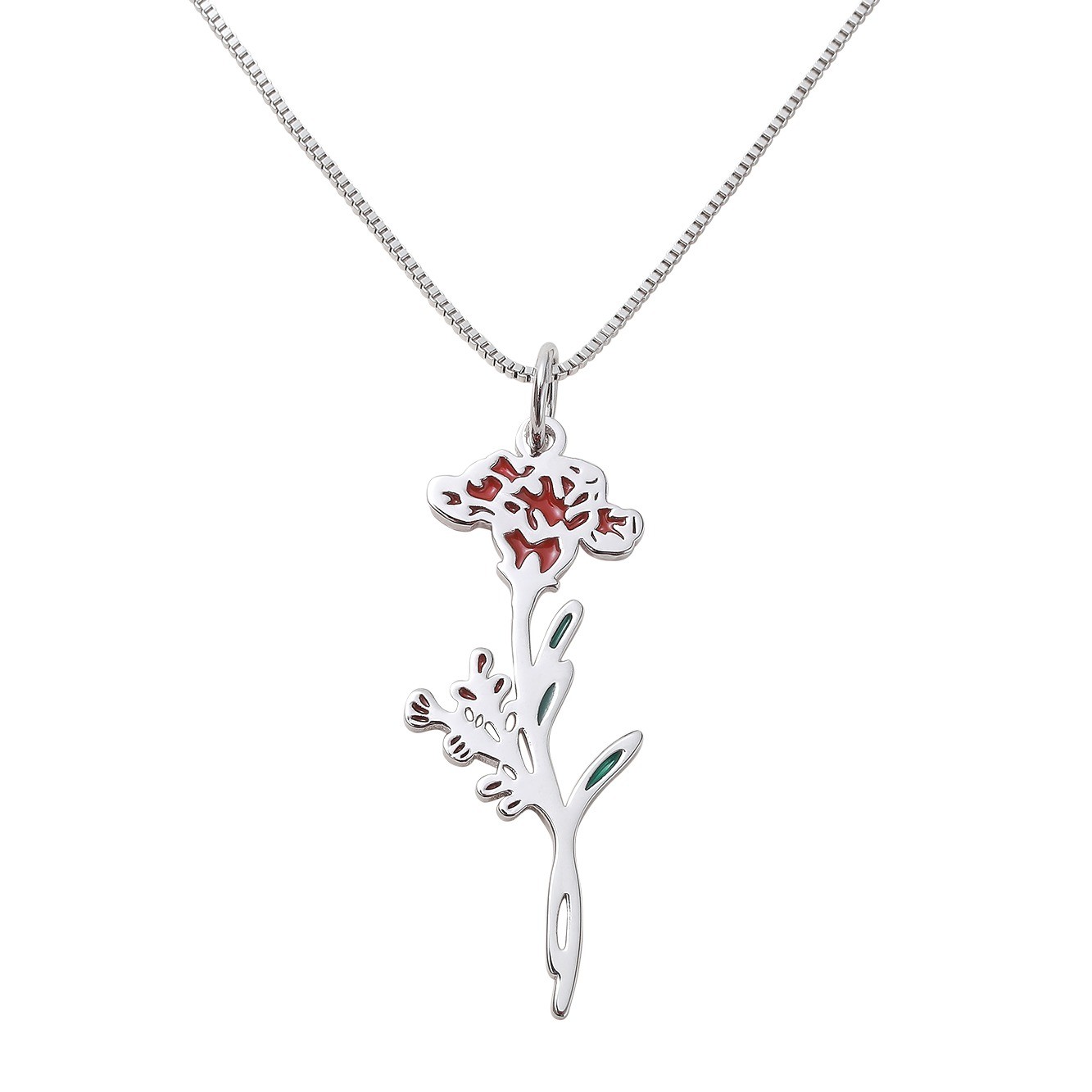 Custom Birth Flowers Bouquet Necklace, Sterling Silver 925 Floral Jewelry, Mother's Day/Birthday Gift for Mom/Grandma from Daughter/Granddaughter