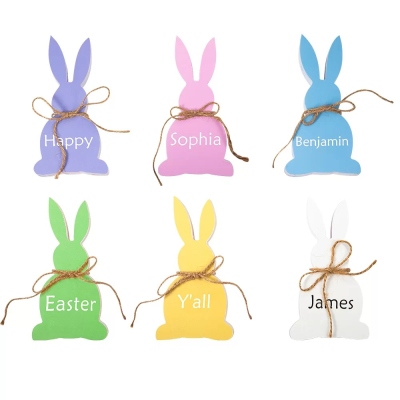 Personalized Easter Bunny Easter Decor Wooden Bunny