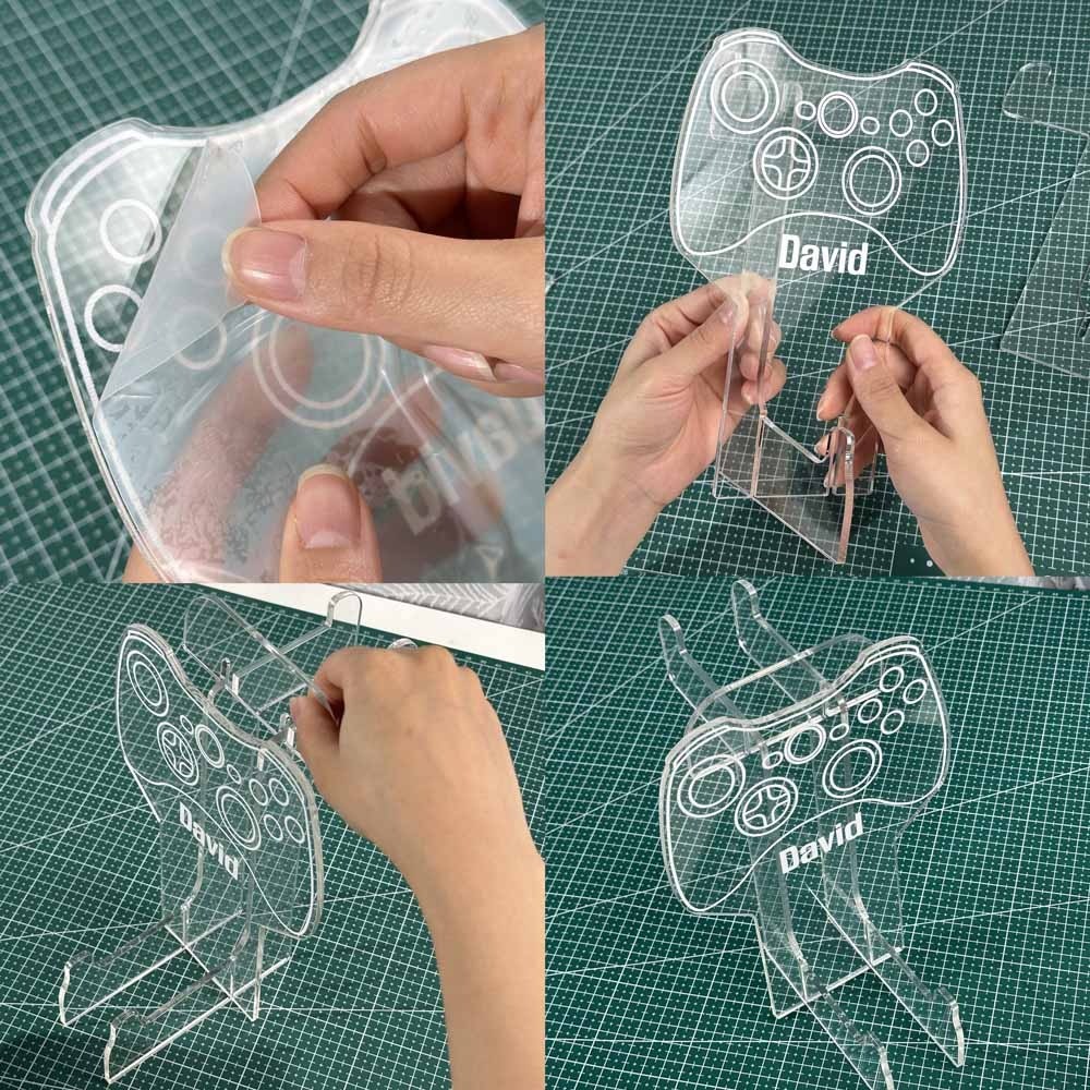 Contrôleur et casque de jeu personnalisé pour Xbox PS5 / PS4 / Xbox Series X S / Xbox One / Nintendo Switch Station de jeu à lumière néon Base