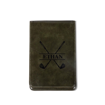 Personalized Leather Golf Scorecard Holder with Multicolor, Custom Name Golf Yardage Book Cover, Golf Accessories, Gift for Golfer/Dad/Groomsmen