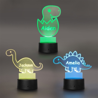 Personalized Kids Dinosaur Night Light, Custom Name LED Night Light for Kids Bedroom Decor, Boys or Girls Birthday/Christmas Gift