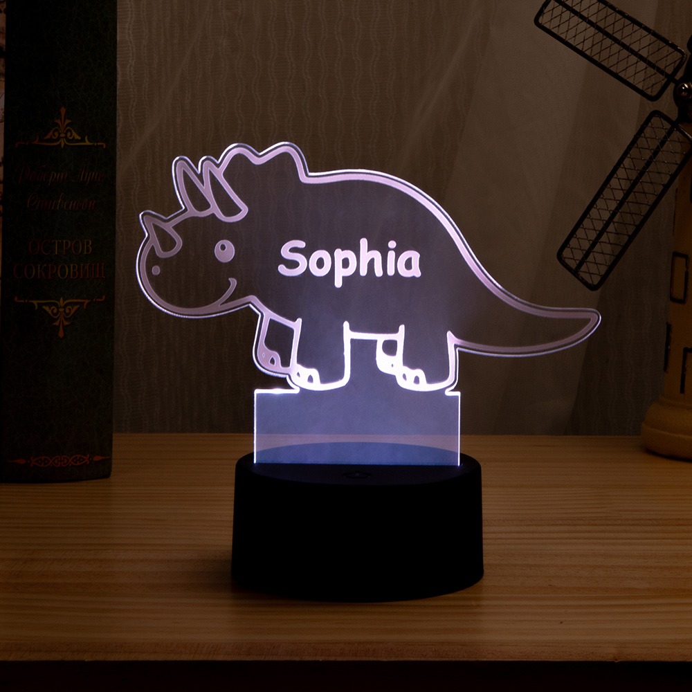 Personalized Kids Dinosaur Night Light Custom Name LED Night Light For 
