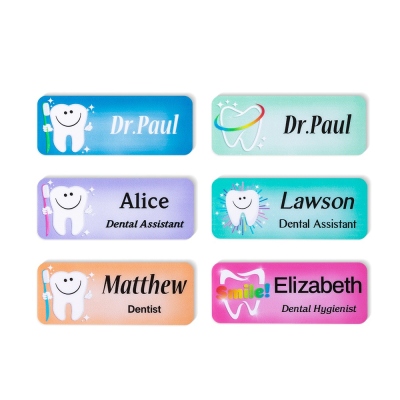 Personalized Dentist Name Badge, Magnetic Name Tag with Tooth Sign, Acrylic ID Card, Appreciation Gift, Gift for Dental Staff/Assistant/Hygienist