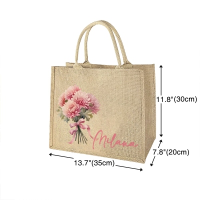 Tote Bags with Birth Flower