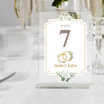 Custom Acrylic Wedding Table Number 1-30 Template, Birth Flower & Birth Tree Table Number Display Stand for Wedding Reception Event/Anniversary/Party