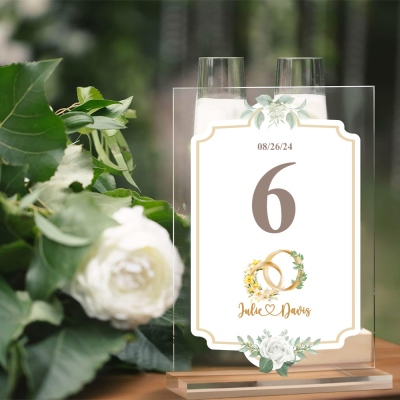 Personalized numbered 1-30 acrylic wedding table template