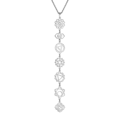 Dainty 7 Chakra Necklace, Boho Yoga Symbol Healing Necklace, Yoga Jewelry, Spiritual Jewelry, Birthday Gift for Yoga Lovers