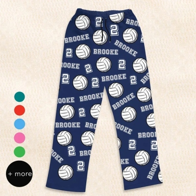 Bas de pyjama de softball/volley-ball personnalisé avec nom et numéro, pantalon de détente ample à cordon de serrage, costume de soirée pyjama, cadeaux sportifs pour joueurs/coéquipiers