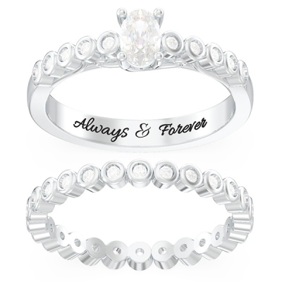 Oval Halo Wedding Ring Sets